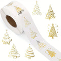 500pcs Gold Foil Christmas Tree Stickers – Clear Vinyl Decals