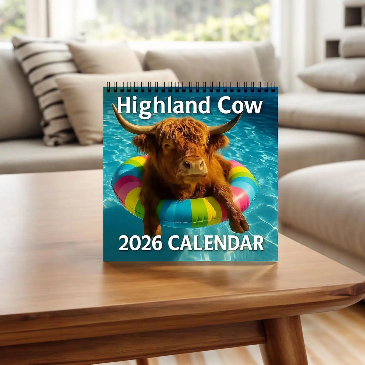 2026 Highland Cow Wall Calendar – 12 Month Monthly Planner