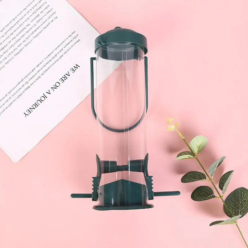 Squirrel-Proof Tubular Hanging Bird Feeder – Transparent Tube