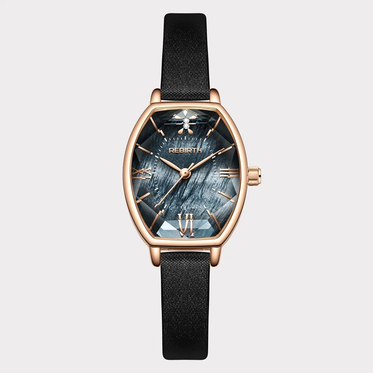 REBIRTH Women's Retro Leather Quartz Watch | Numberless Dial