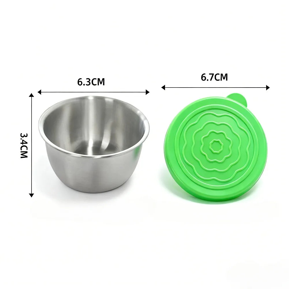 12pc 304 Stainless Steel Leakproof Food Containers & Dressing Cups