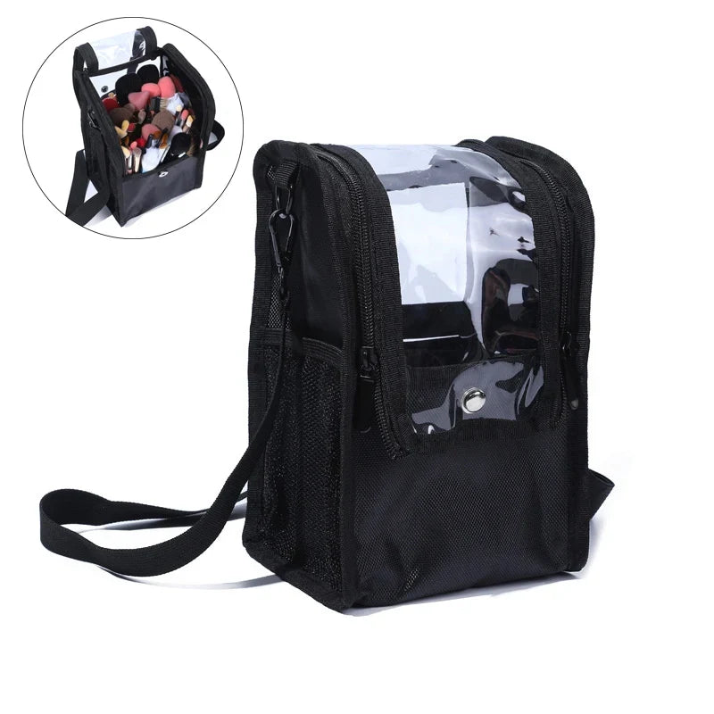 Stand-Up Makeup Brush Organizer Case with Carry Strap