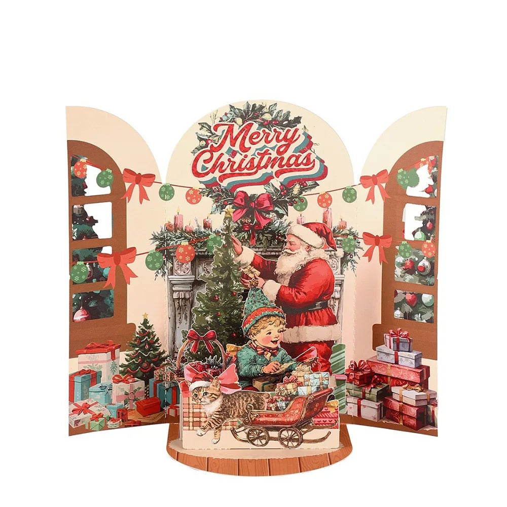 3D Pop-Up Christmas Cards – Santa & Xmas Tree Multicolor