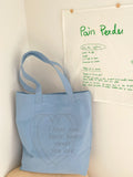 Korean Heart Embroidery Canvas Tote Bag – Large Capacity