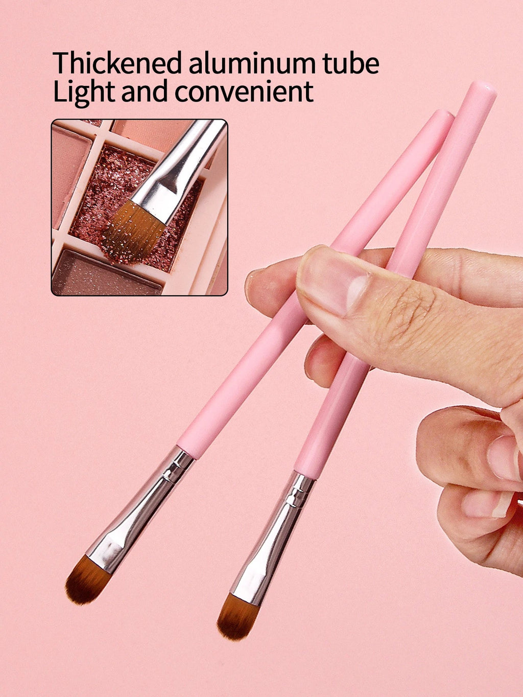 12Pcs Pink Eyeshadow & Concealer Brushes – Soft Synthetic Set