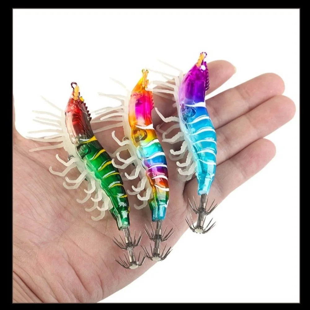 Wood Shrimp Squid Jig Lure 105mm/80mm Slow Sinking Bait