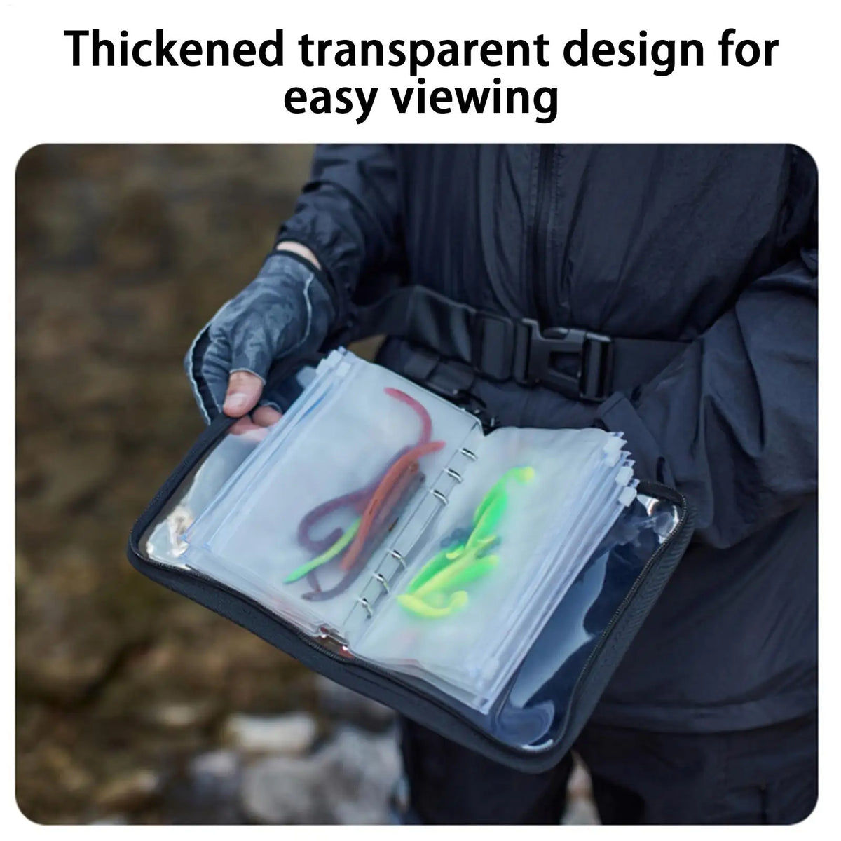 Clear Fishing Lure Bait Bag – 10-Page Transparent Tackle Organizer