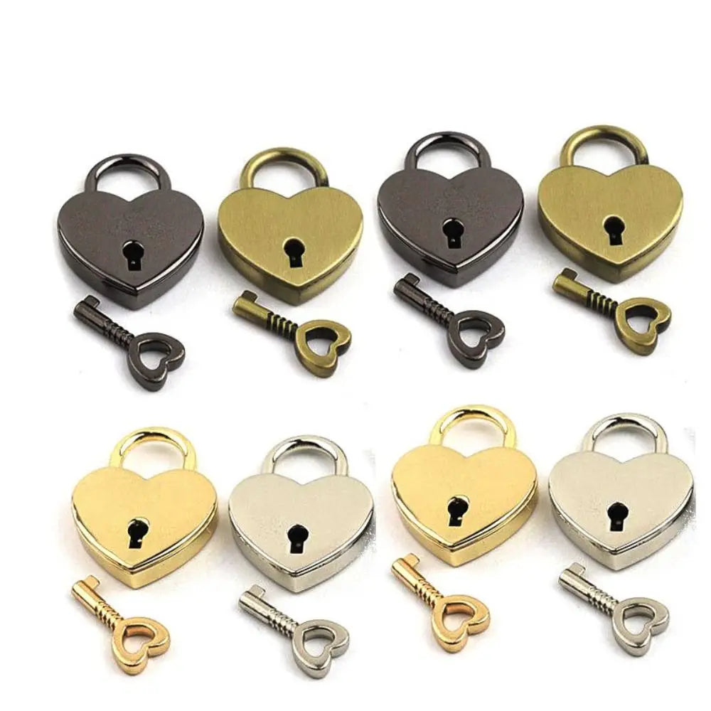Vintage Heart Shape Mini Padlock – Antique Style Jewelry Box Lock