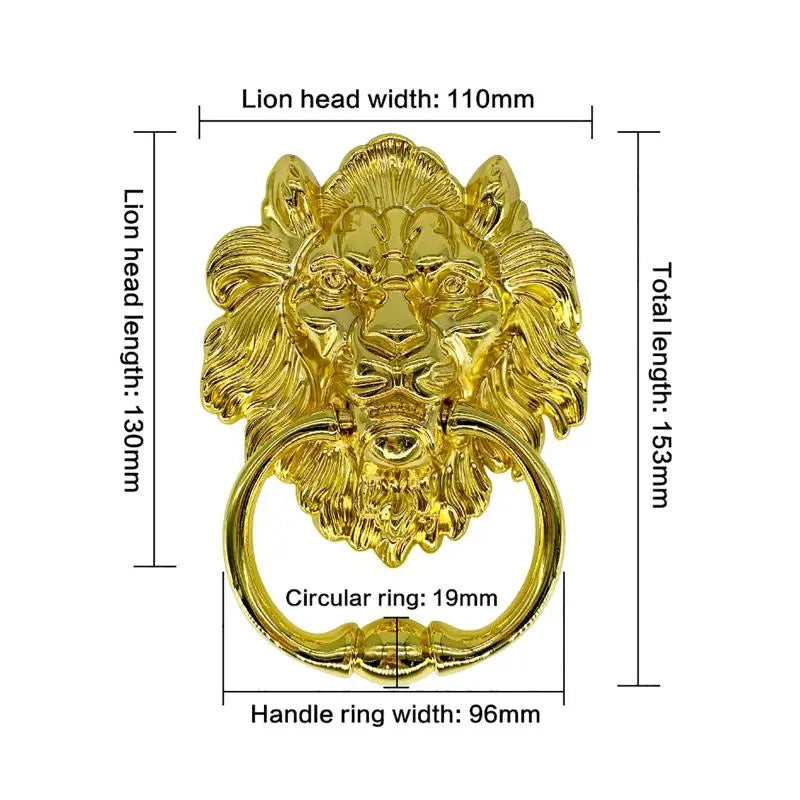 Lion Head Door Knocker Pull Handle – Gold & Silver Zinc Alloy