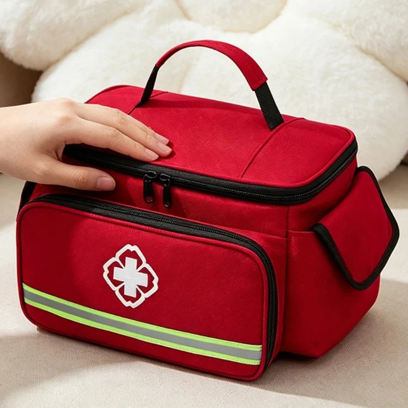 Portable First Aid Storage Bag | Carry Handle & Reflective Detail