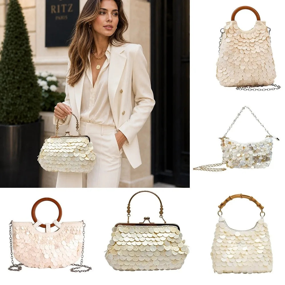 Woven Seashell Crossbody Bag | Beaded Mermaid Style Purse