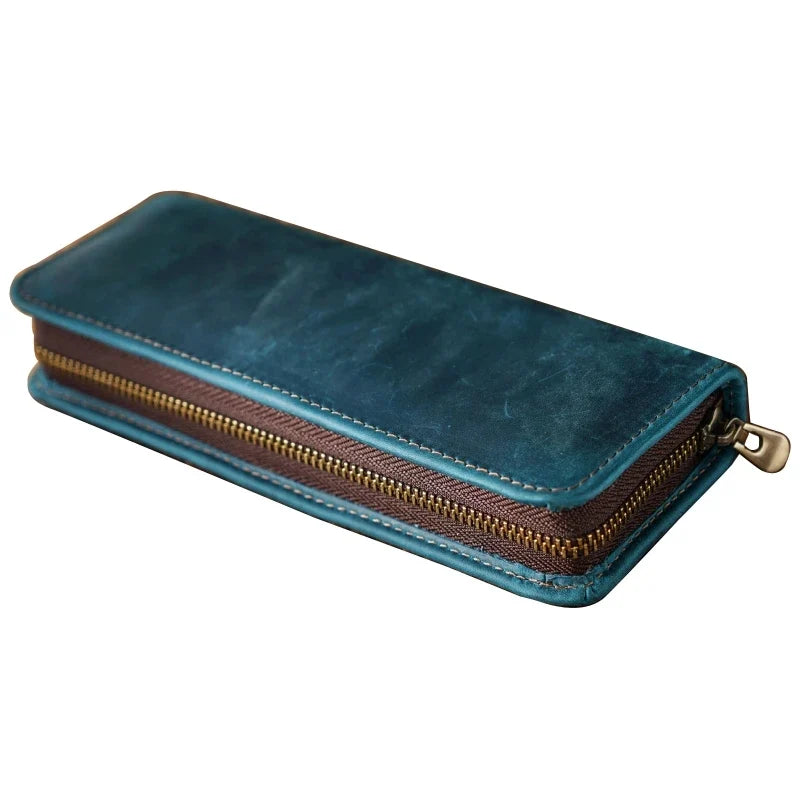 ZHUTING Retro Leather Pencil Case | Compact Pen Bag Gift