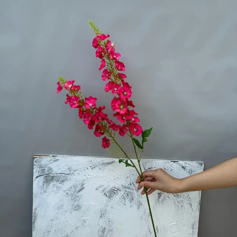 Pink Artificial Larkspur Silk Flowers – 2-Fork Faux Floral Stems