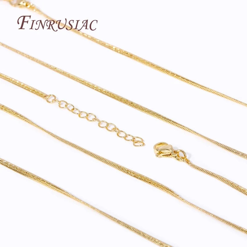 18K Gold Plated Blade Snake Chain Necklace | Brass Unisex