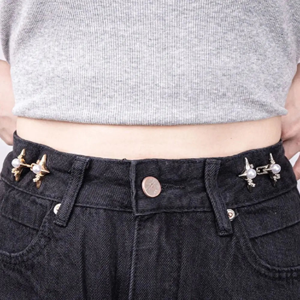 Pearl Waist Cinch Buckle – No-Sew Adjustable Jean Button