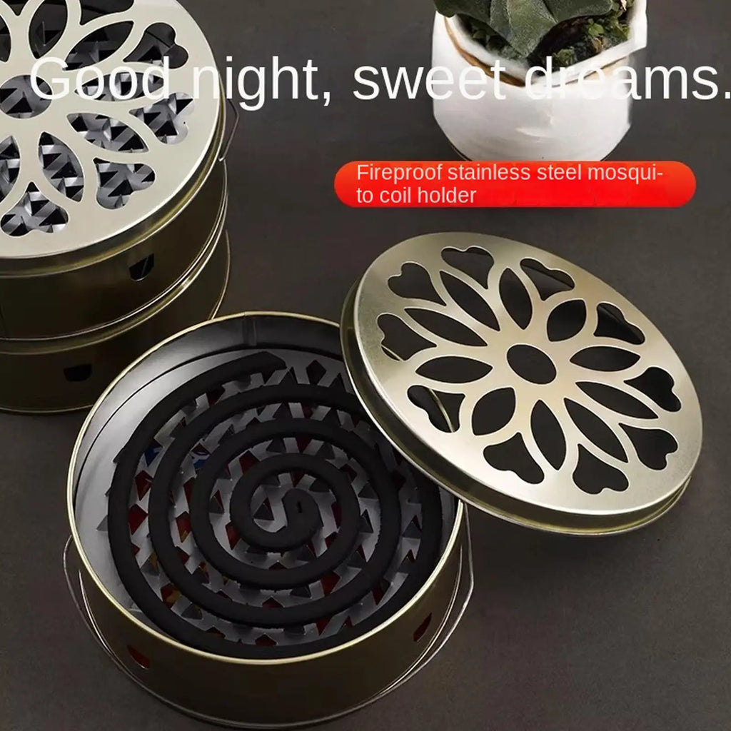 Stainless Steel Coil Incense Holder Box – Indoor & Outdoor
