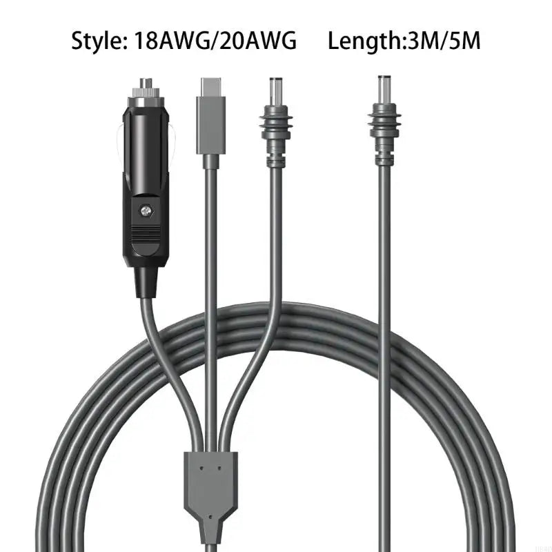 USB-C Vehicle Outlet 3-in-1 Power Splitter Cable | Travel Setup