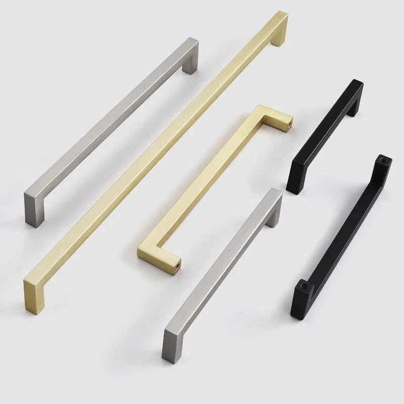 Black Square Cabinet Handles Aluminium Drawer Pulls 10–33CM