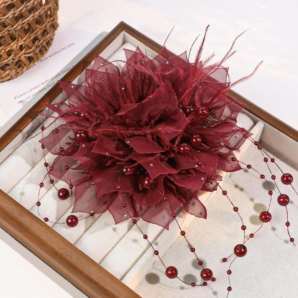 3D Organza Pearl Flower Patch – Handmade DIY Sewing Decal