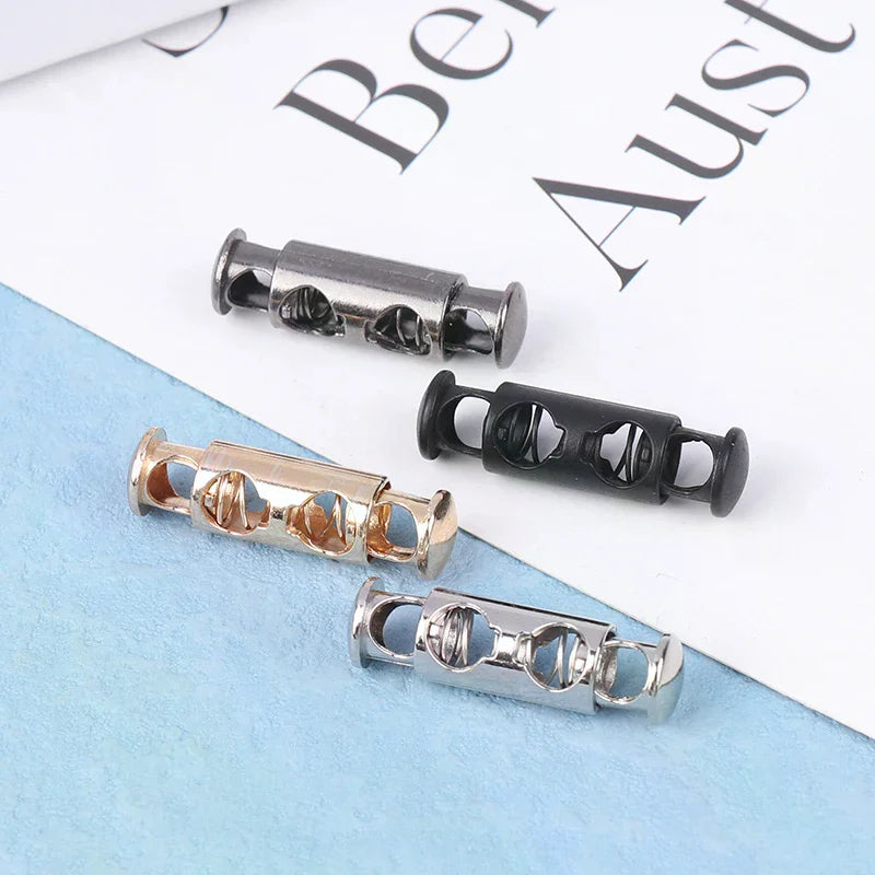 10Pcs Double Hole Metal Spring Buckles – Elastic Cord Locks