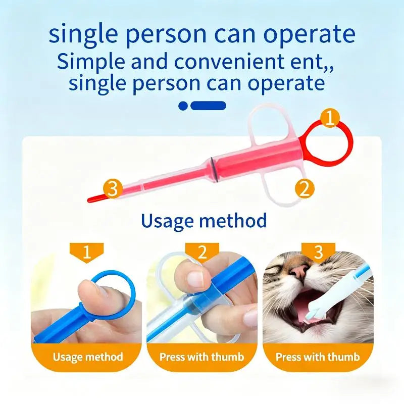 Pet Pill Dispenser Soft Silicone Tip – Cat & Dog Medicine Tool