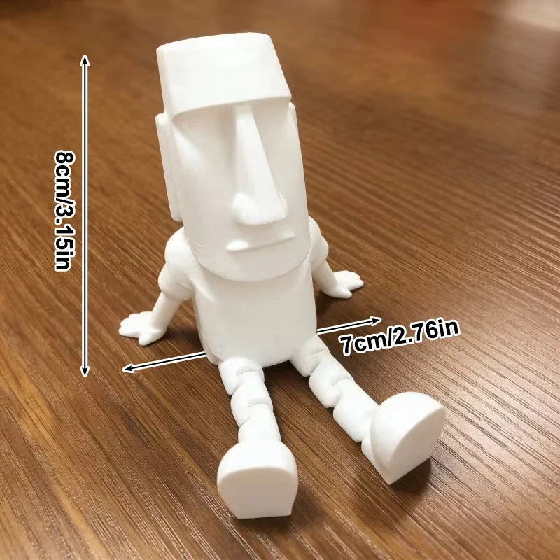 3D Printed Moai Statue – Movable Joints Collectible Figurine