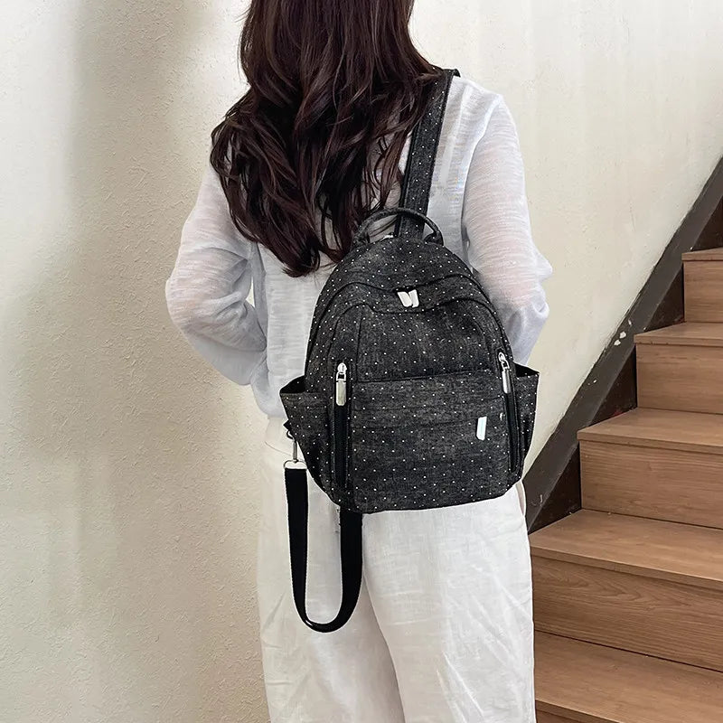 Women's Casual Denim Backpack – Lightweight College Commuter Bag