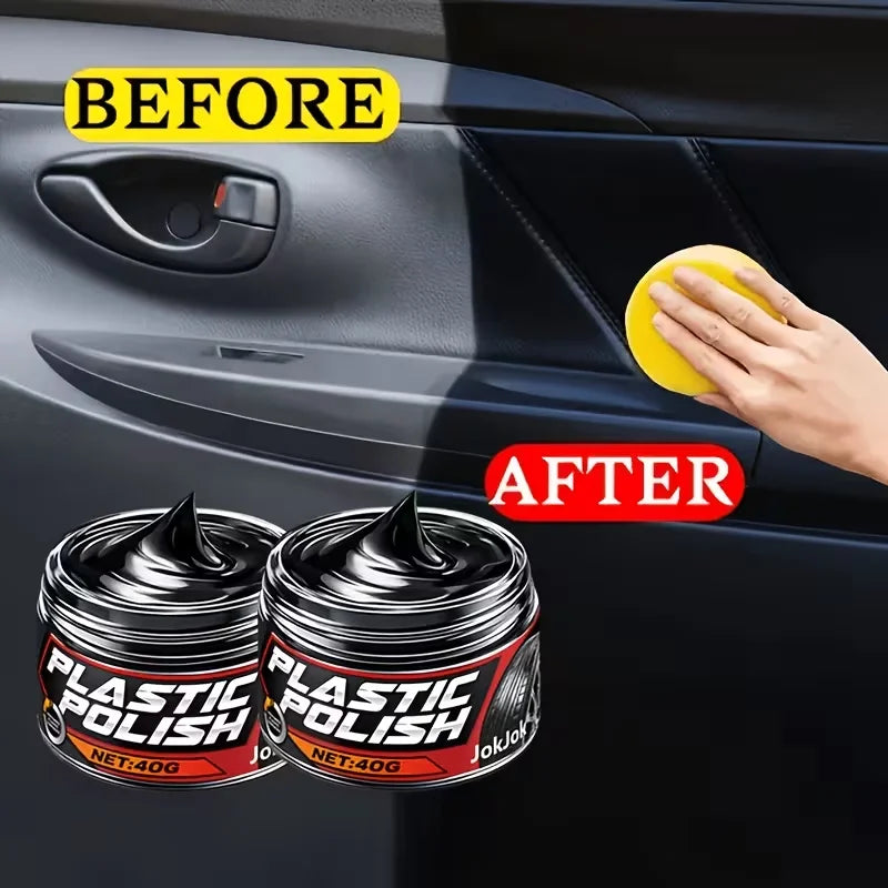 Car Plastic Trim Restorer Polish Paste – UV Shield 2-Pack