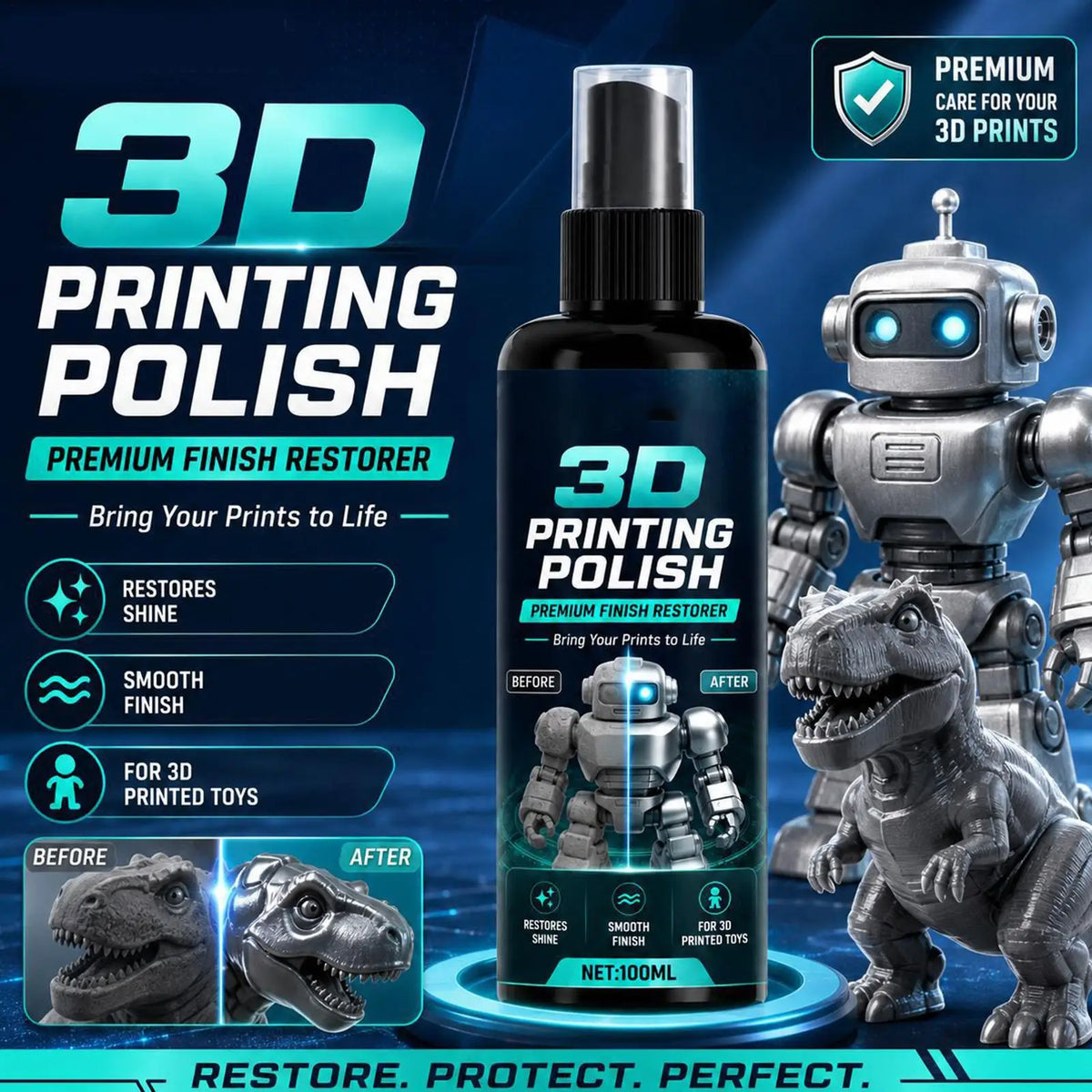 3D Print Polishing Spray – High-Gloss Smoothing Coat 100ml