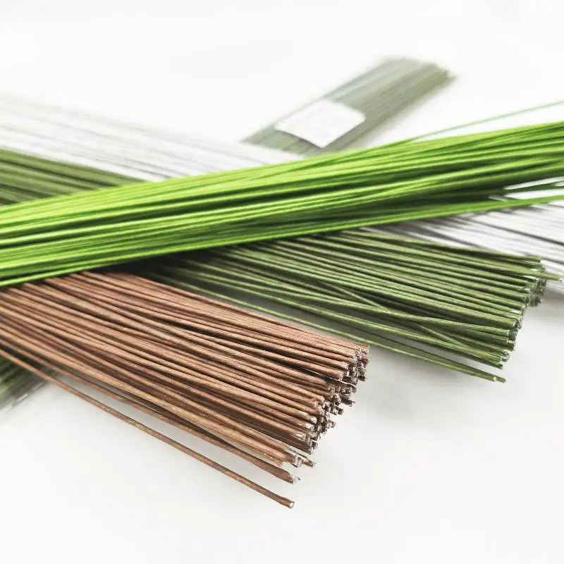 100Pcs 40cm Artificial Floral Wire Stems for DIY Wedding Decor