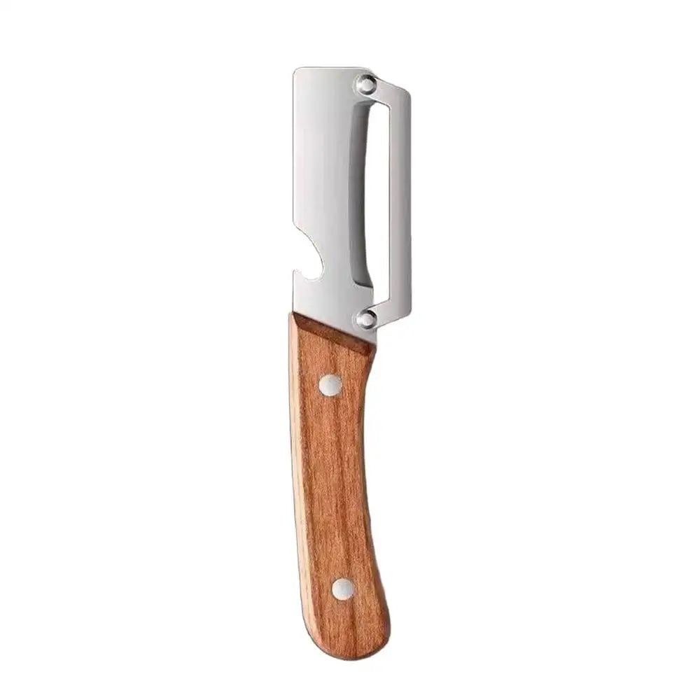 Wooden Handle Fruit & Vegetable Peeler with Bottle Opener