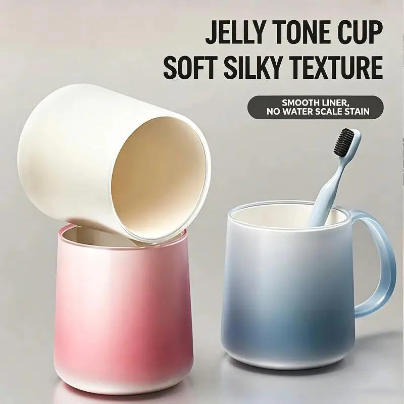 Gradient Jelly Mouthwash Cup – BPA-Free Toothbrush Cup