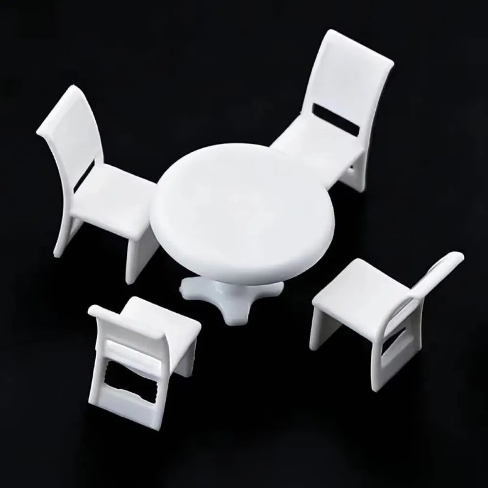 Miniature Table & Chair Set 1:50 Scale – Unpainted DIY Model Kit