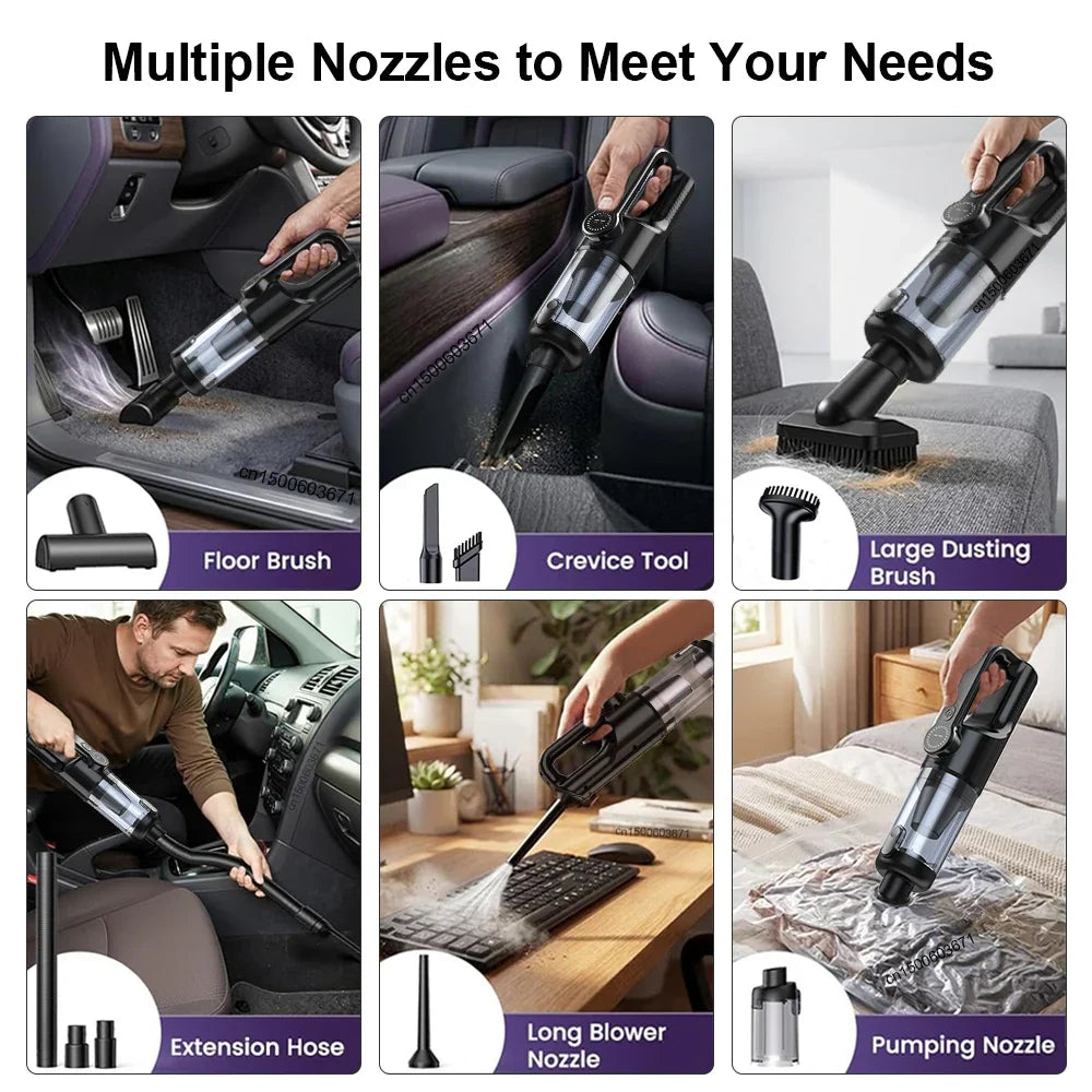 Raugee 17000Pa Cordless Handheld Car Vacuum – 4-in-1 HEPA