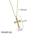 Women's Gold Cross Pendant Necklace – Stainless Steel Choker
