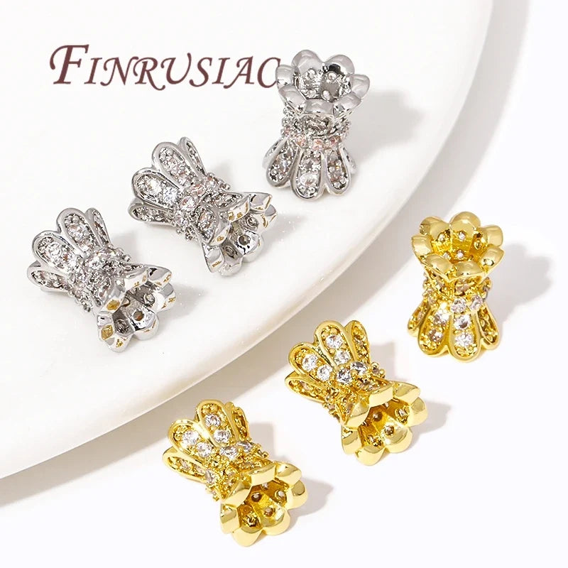 18K Gold Plated Zircon Spacer Beads – DIY Bracelet Jewelry Making