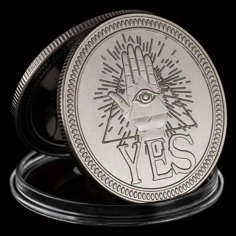 Vintage Yes/No Decision Coin – Antique Bronze Metal Collectible