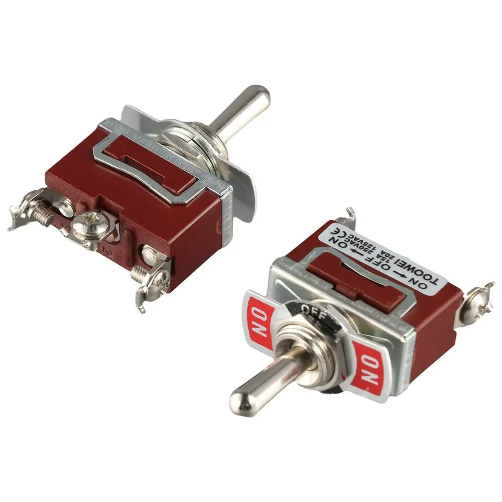 2Pcs Heavy Duty Metal Toggle Switch 15A 250V 3-Pin ON/OFF/ON
