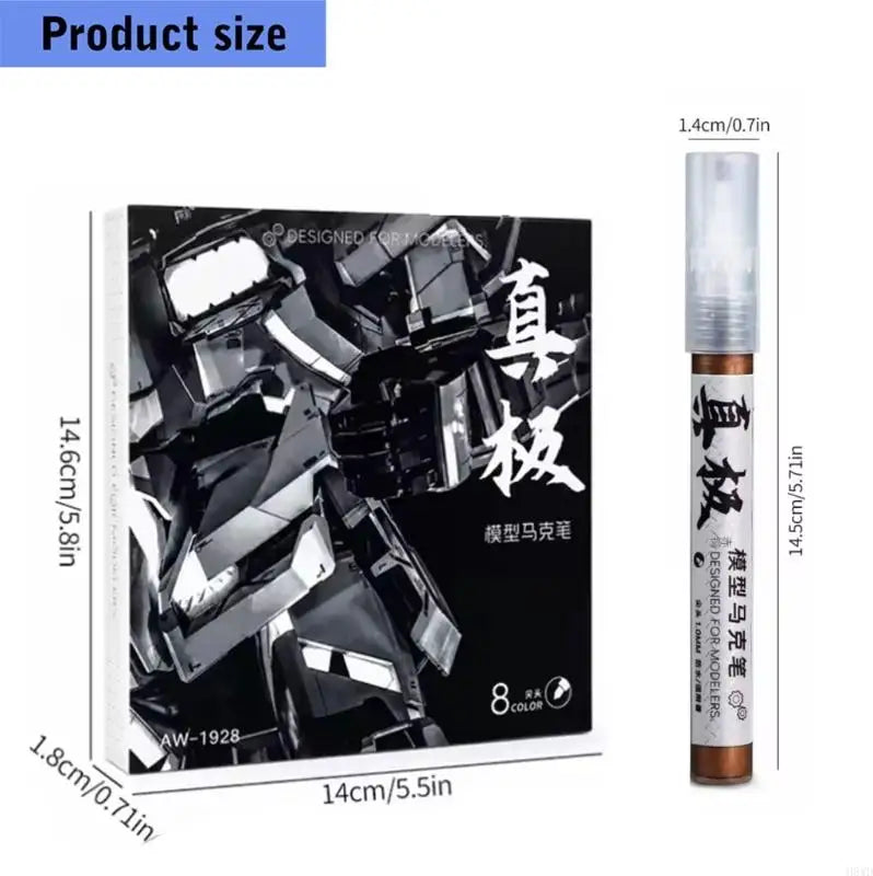 Metallic Paint Marker Pen – 8 Colors, 1.5mm Tip for Models