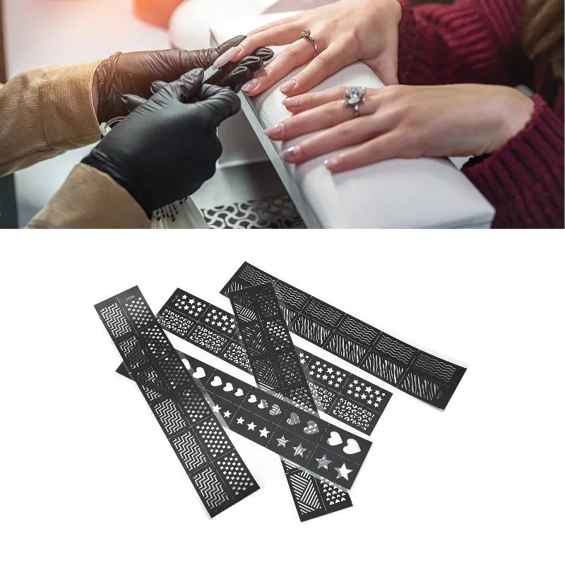 5-Sheet Nail Art Stamping Stencils – Hollow Out Decal Plates
