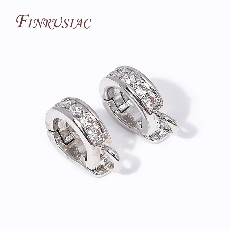 18K Gold Plated Zircon Hinged Pendant Bail Clasp | DIY Jewelry