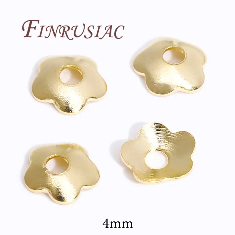 18K/14K Gold Plated Flower Bead Caps – DIY Jewelry Spacers