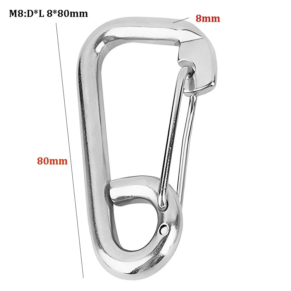 Heavy Duty 304 Stainless Steel Carabiner Clip – 6 Sizes