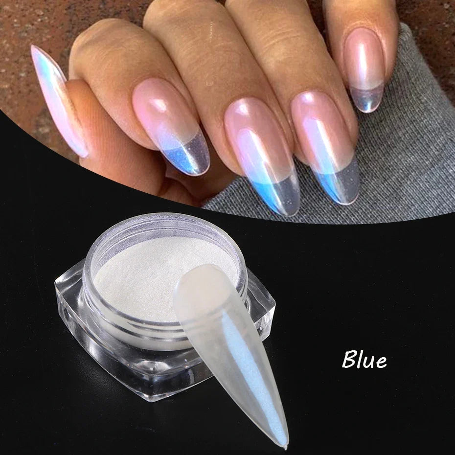 Moonlight Pearl Chrome Nail Powder – Aurora Mirror Pigment