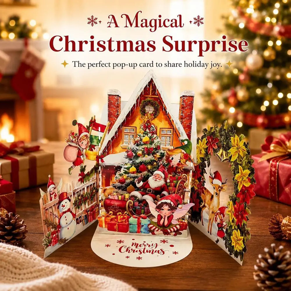 3D Pop-Up Christmas Cards – Santa & Xmas Tree Multicolor