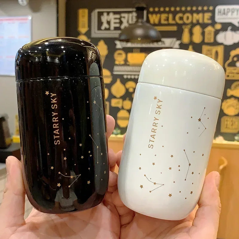 Starry Sky 200ml Mini Vacuum Flask – Leakproof Steel Thermos