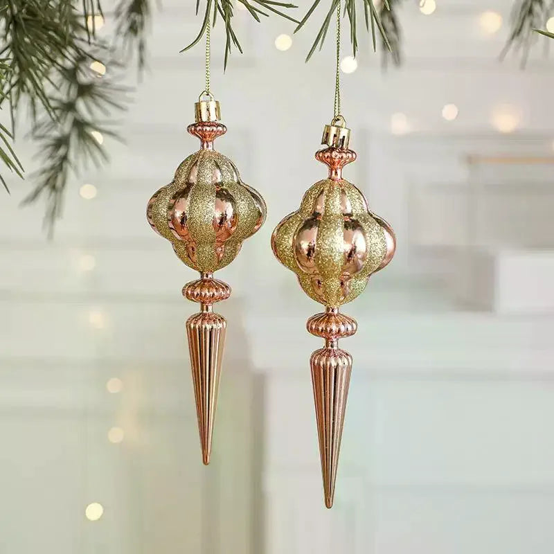 2PCS Red & White Santa Claus Christmas Tree Ornament Baubles