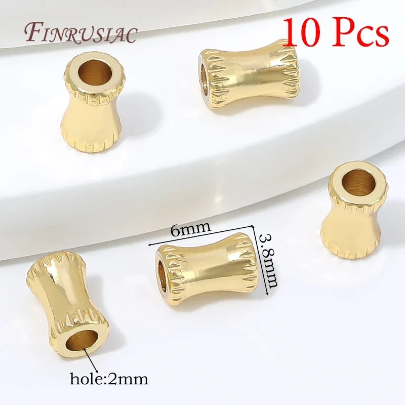 18K Gold Plated Zircon Spacer Beads – Brass DIY Jewelry Findings