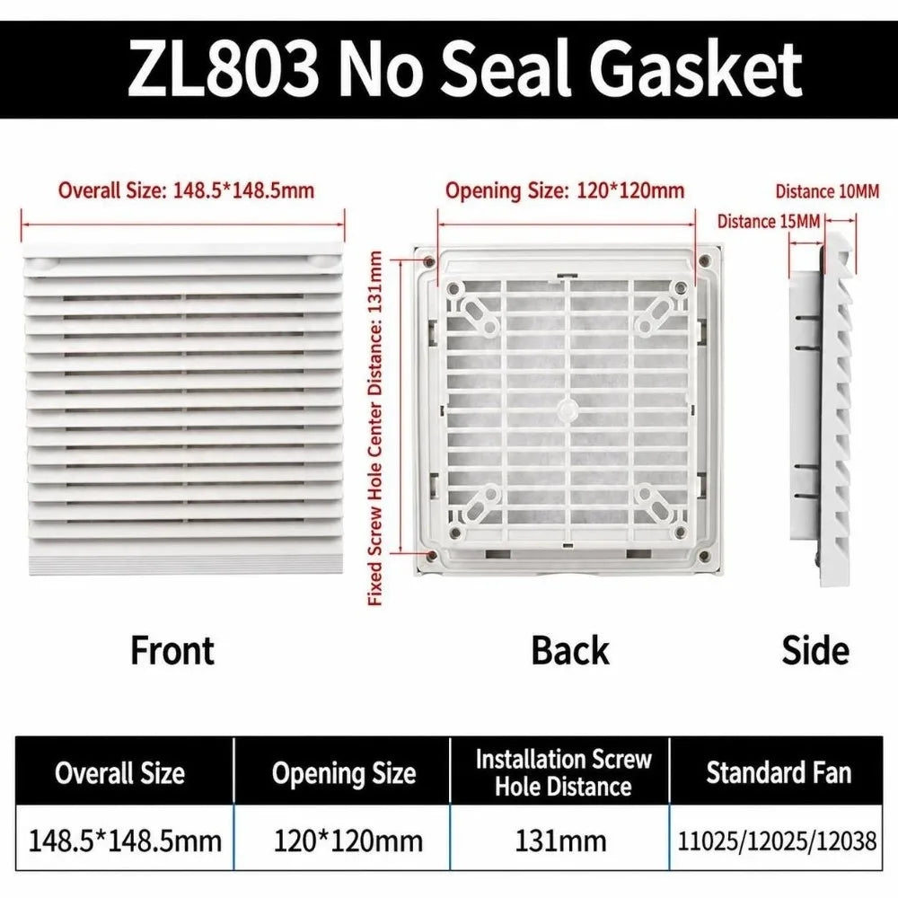 ABS Vent Grille Dustproof Waterproof Louver Fan Cover