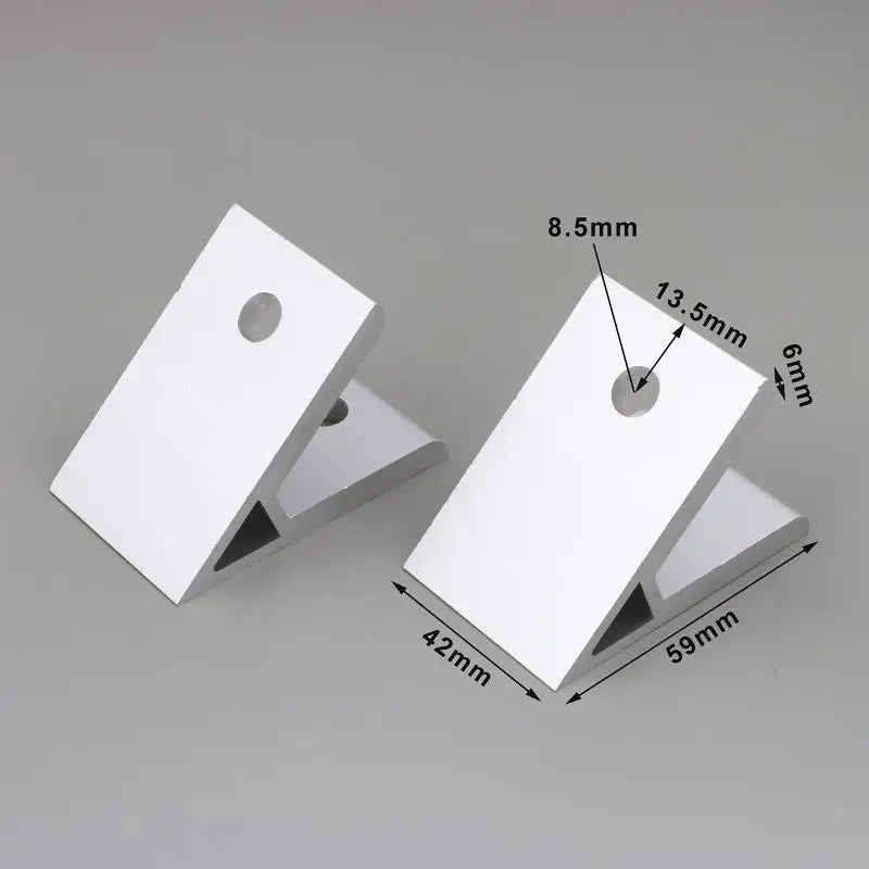 2Pcs 45° Aluminum Corner Bracket for 2020–8080 Extrusion Profiles